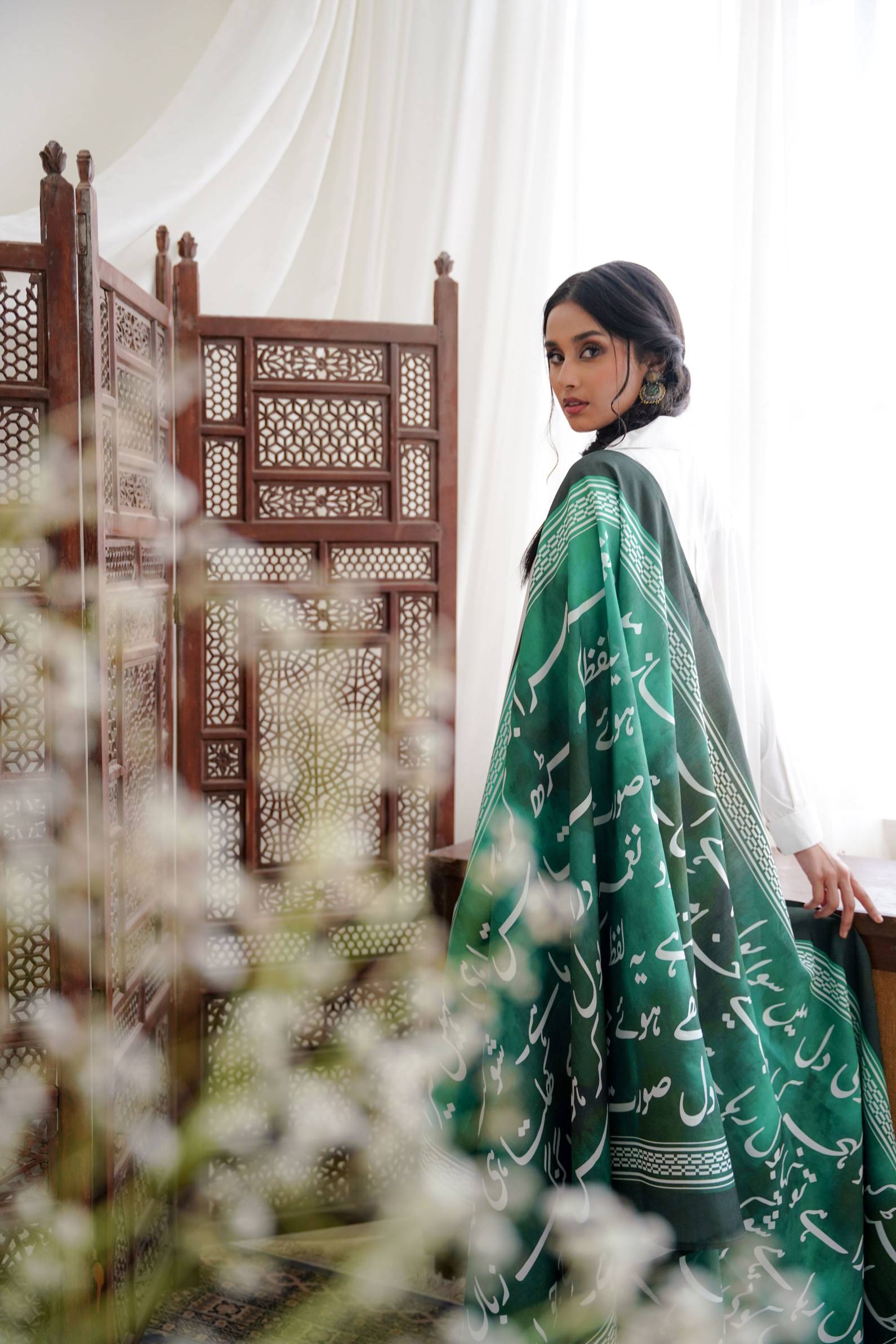 Bol (বল) Odhni - Shaded Green