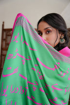 Bol (বল) Odhni - Green & Magenta