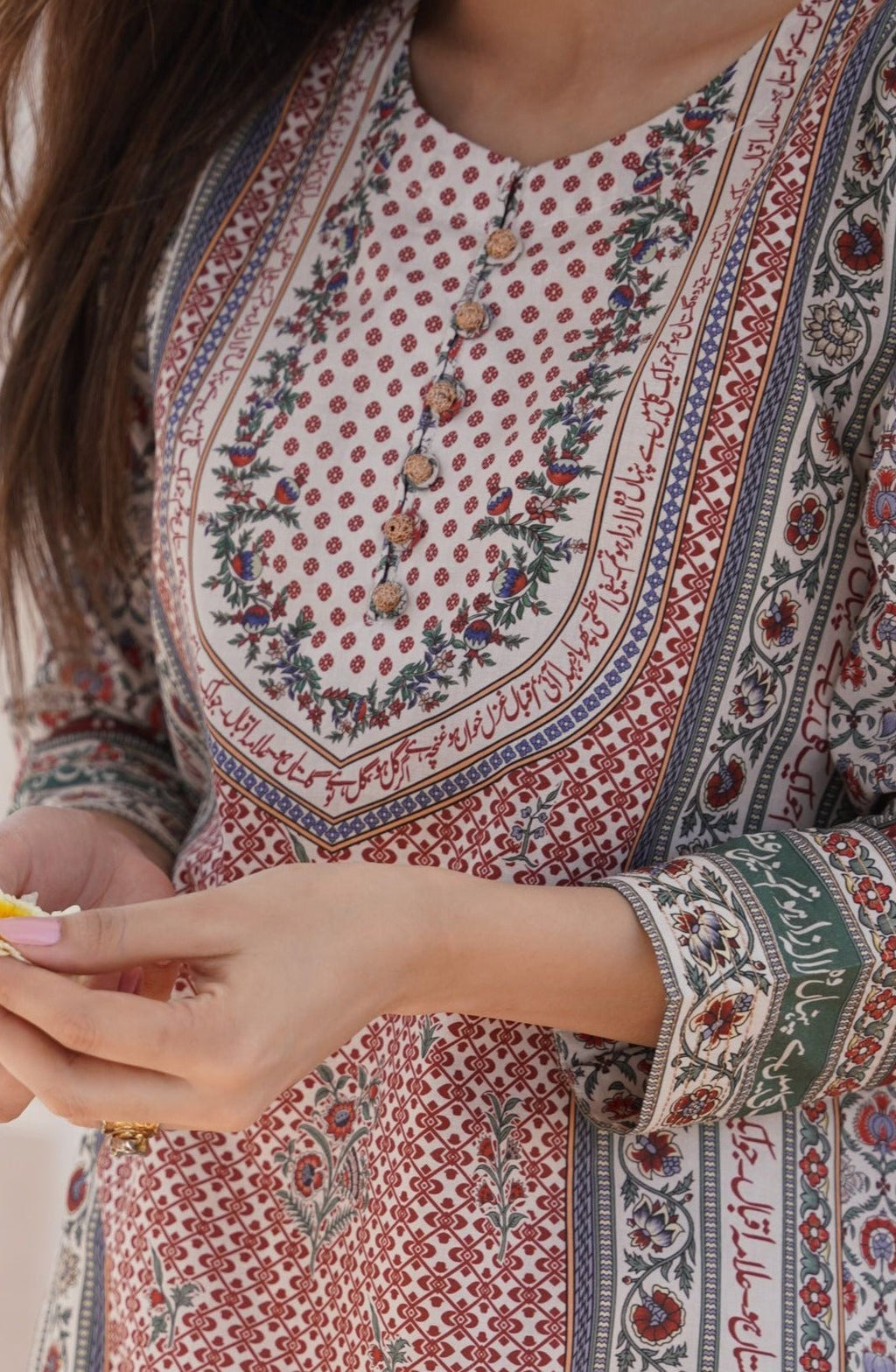Gul-e-Jahaan (জগতের ফুল) Kurta - Brick Red