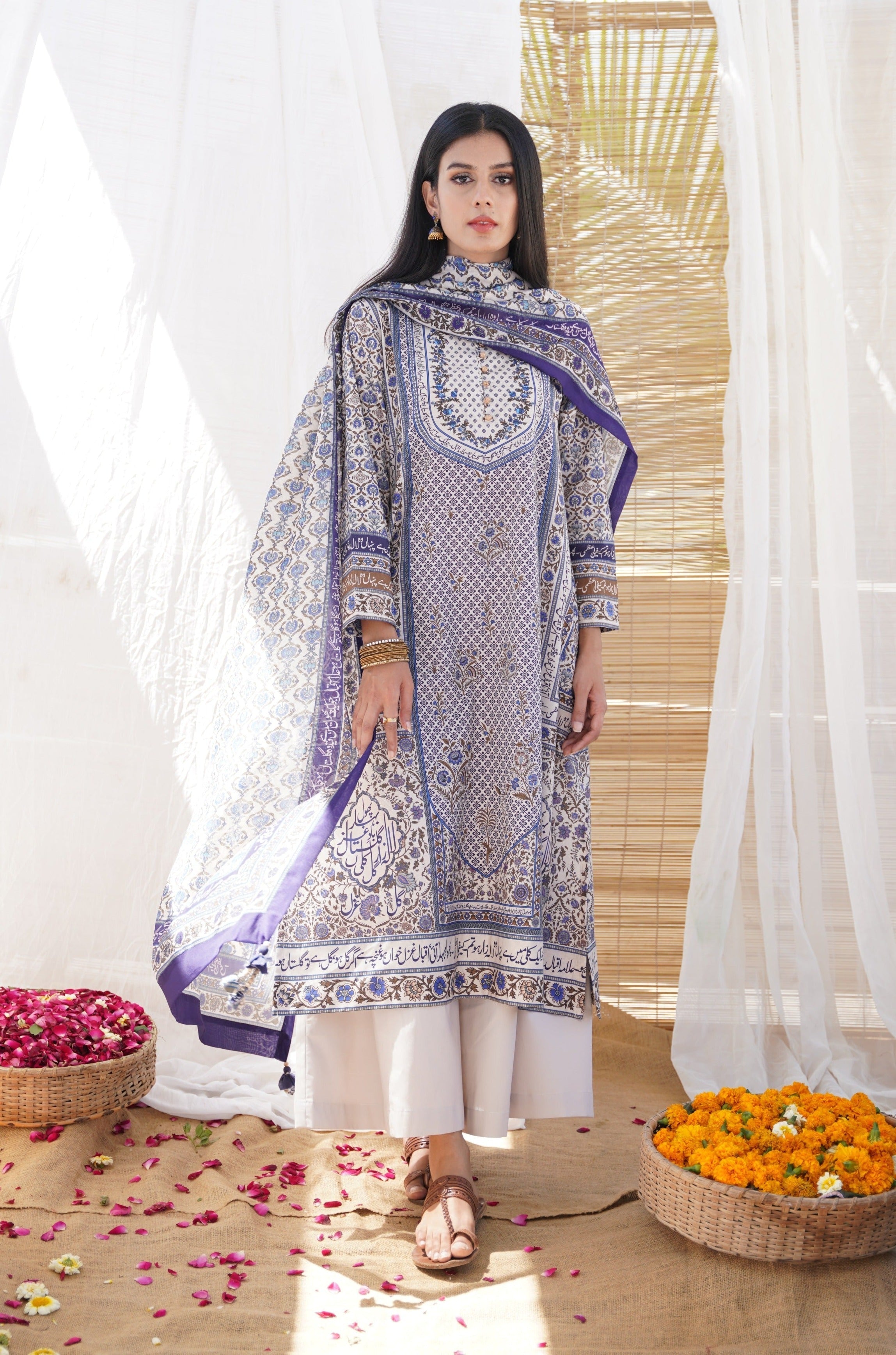 Gulbahar (পুষ্পিত বসন্ত) Dupatta - Blue
