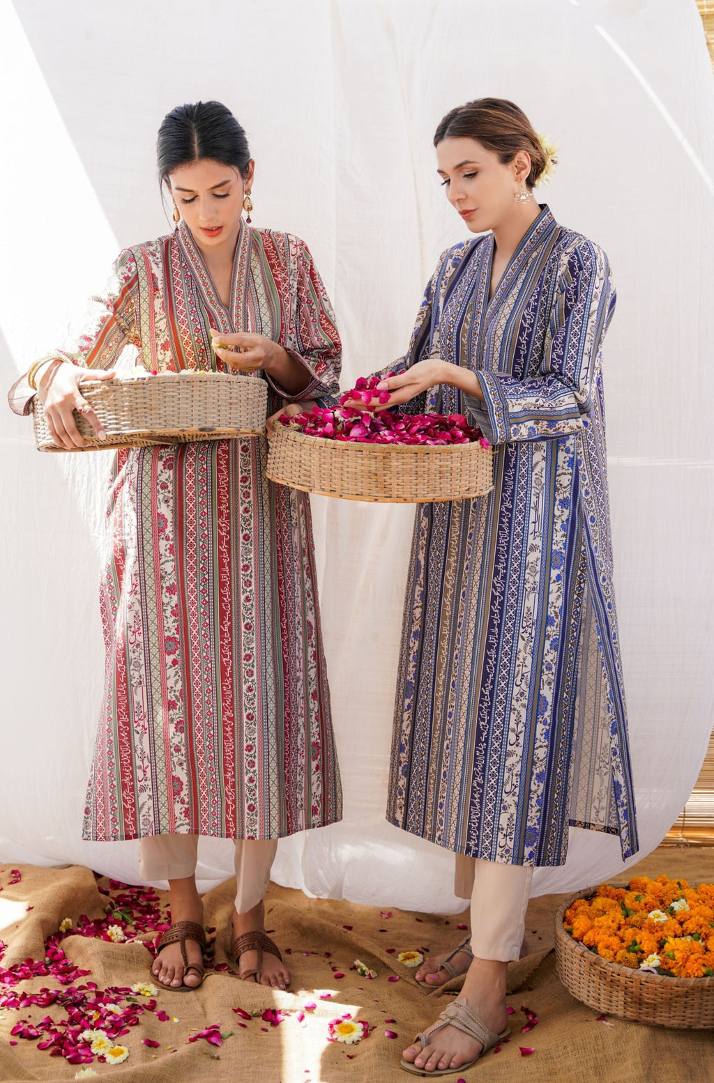 Gulistan (ফুলের বাগান) Stripes Kurta - Blue