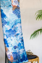 Manto Women's Double sided Blue Riwayat Stole with Urdu Calligraphy