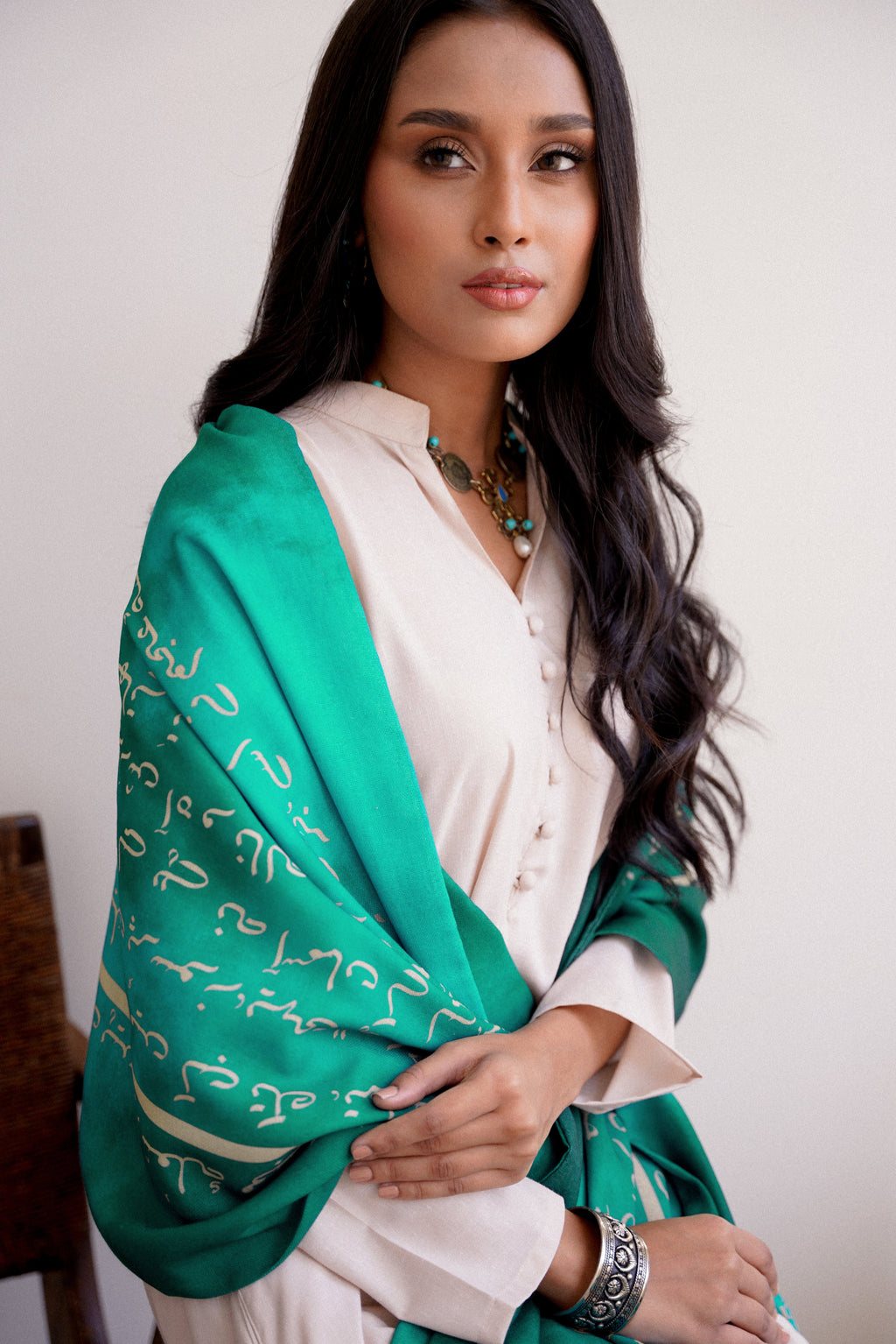 Karvaan (যাত্রীদল) Stole - Teal Blue