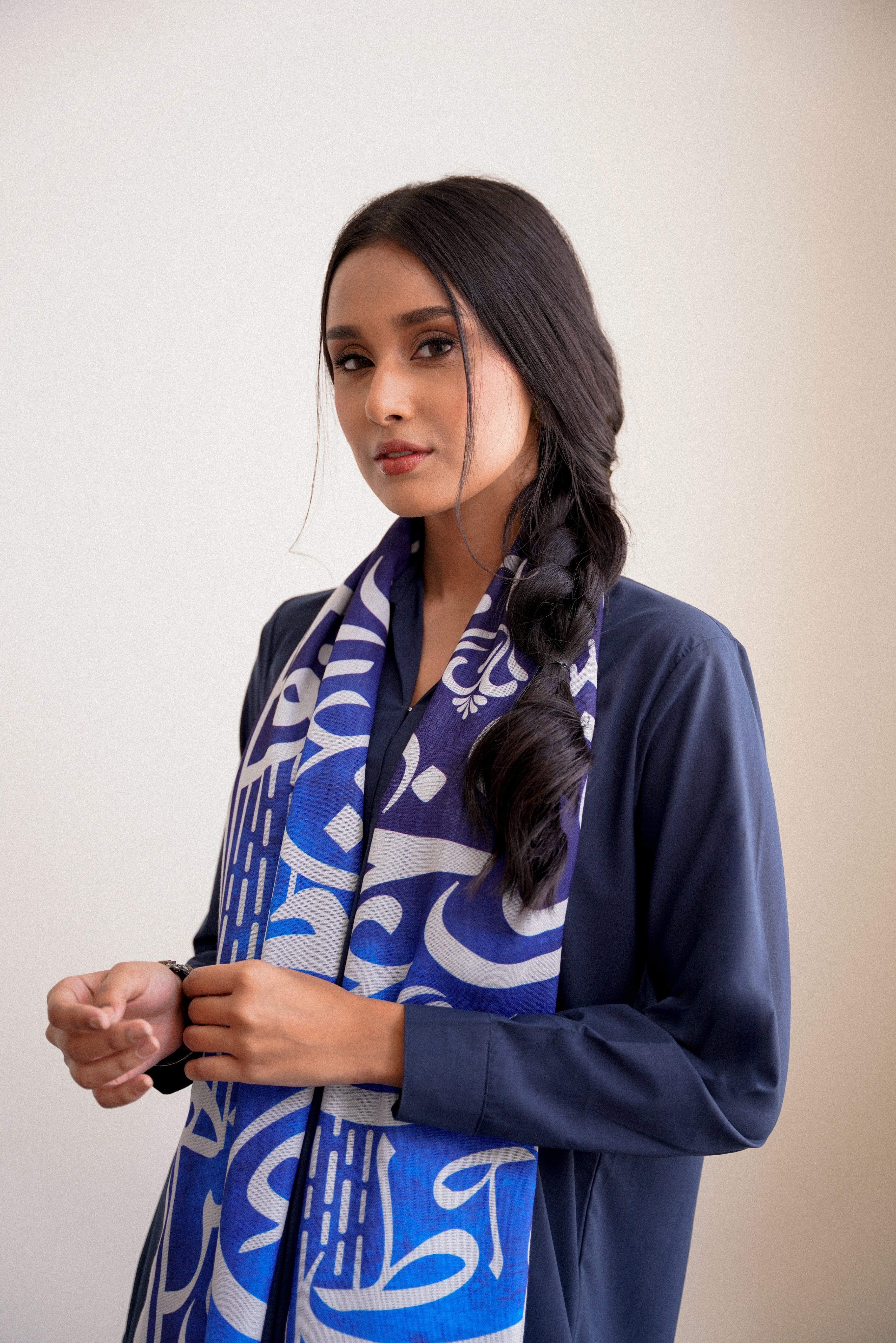 Huroof (অক্ষর) - Shaded Blue Stole