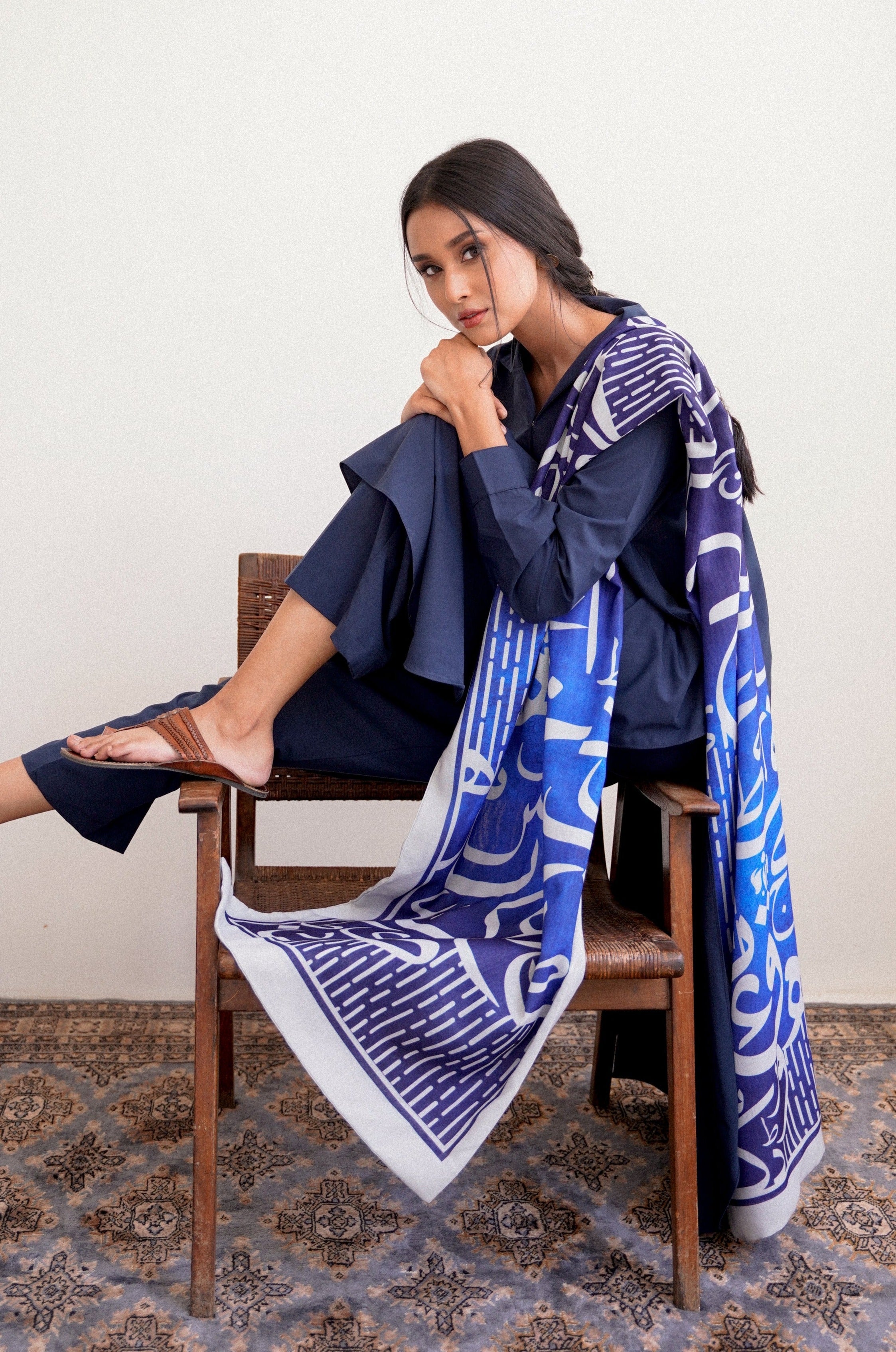 Huroof (অক্ষর) - Shaded Blue Stole