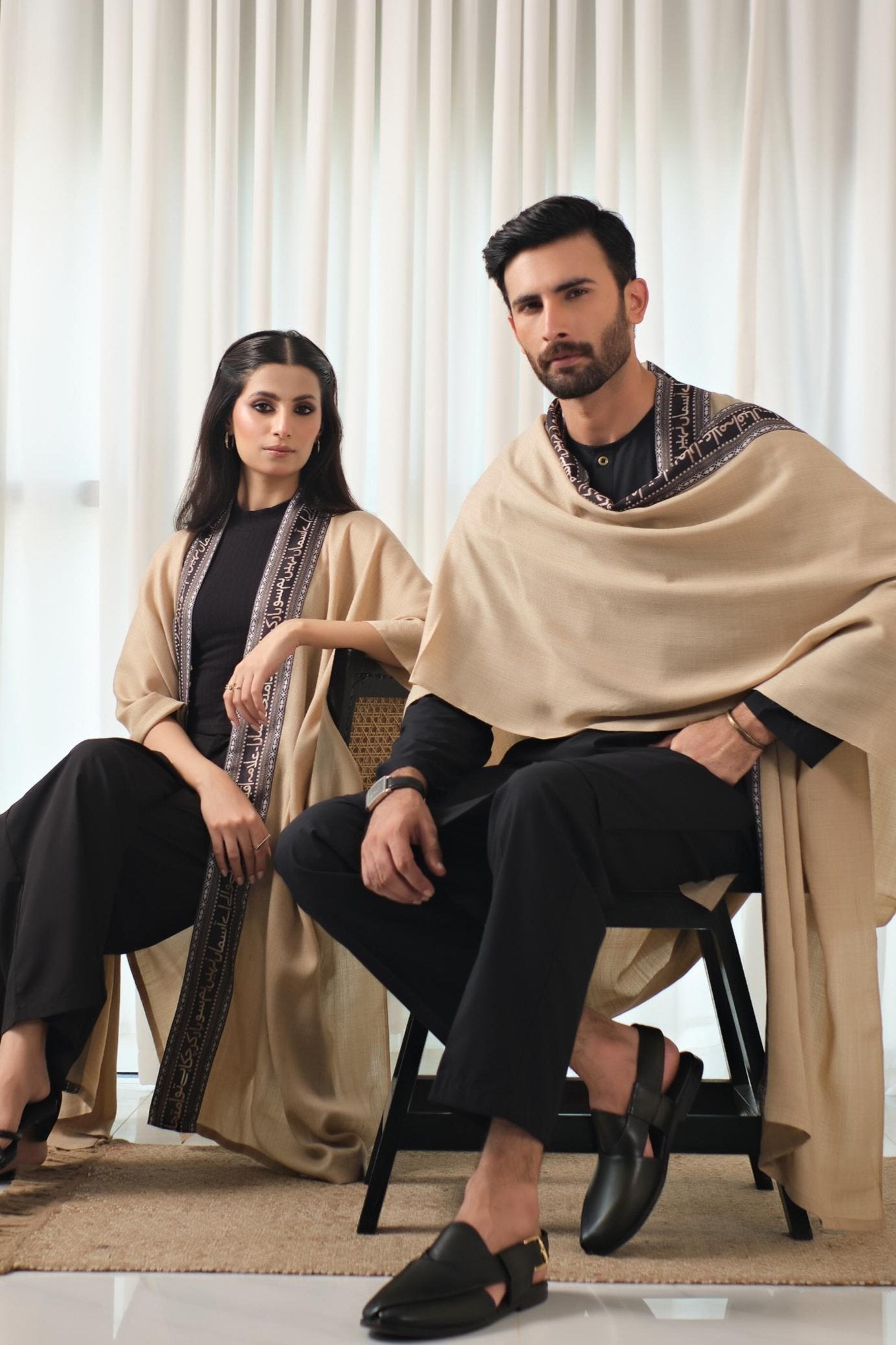 Sabaat (স্থায়িত্ব) Cape - Beige & Black