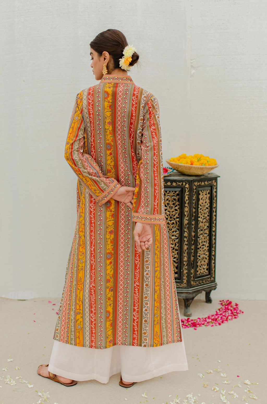 Gulistan (ফুলের বাগান) Stripes Kurta - Mustard