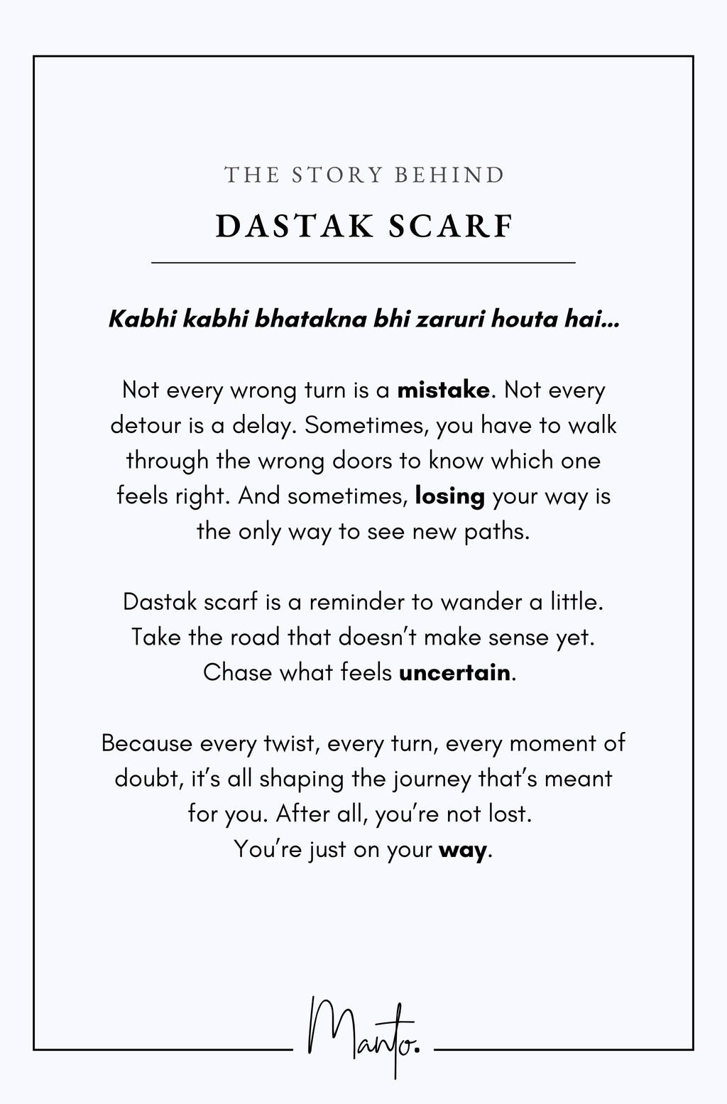 Design Philosophy of Dastak Scarf
