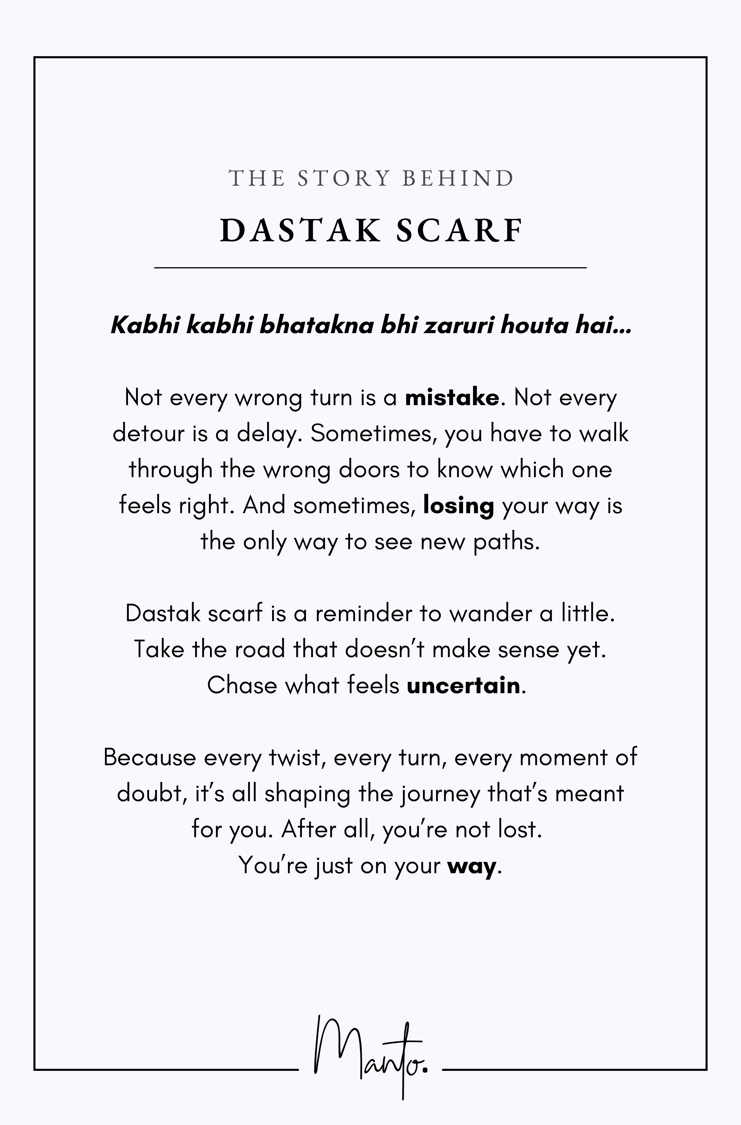 Design Philosophy of Dastak Scarf