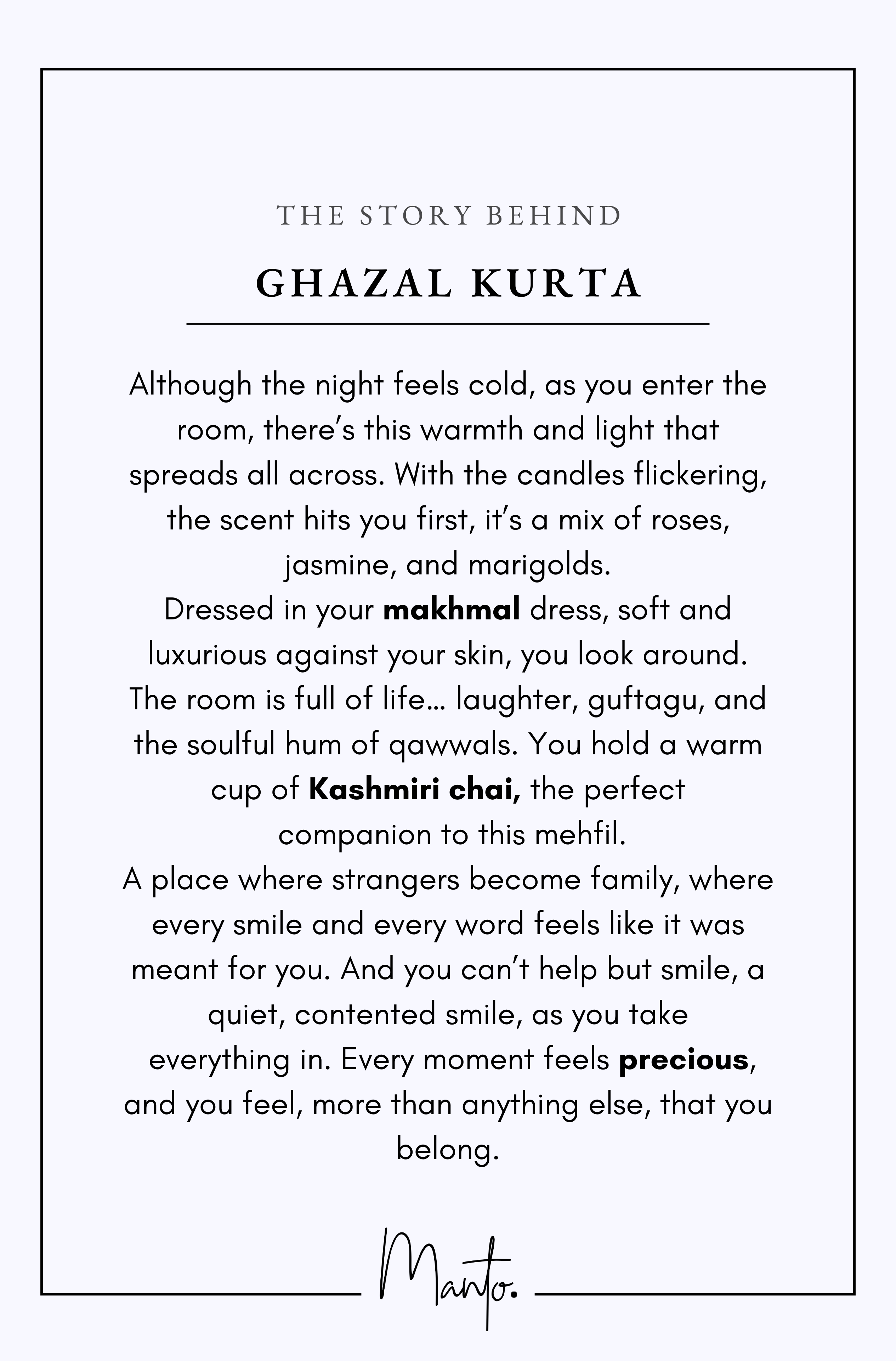 Design Philosophy of Ghazal Kurta