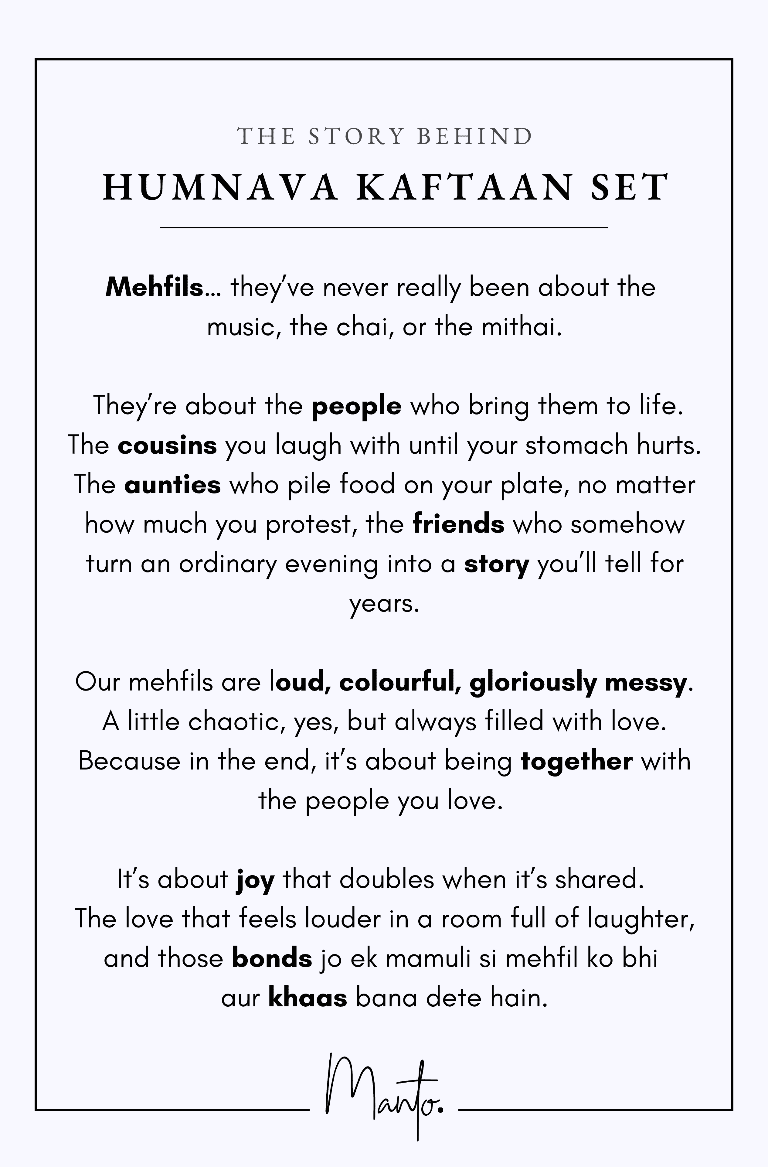 Design Philosophy of Humnava Kaftaan Set