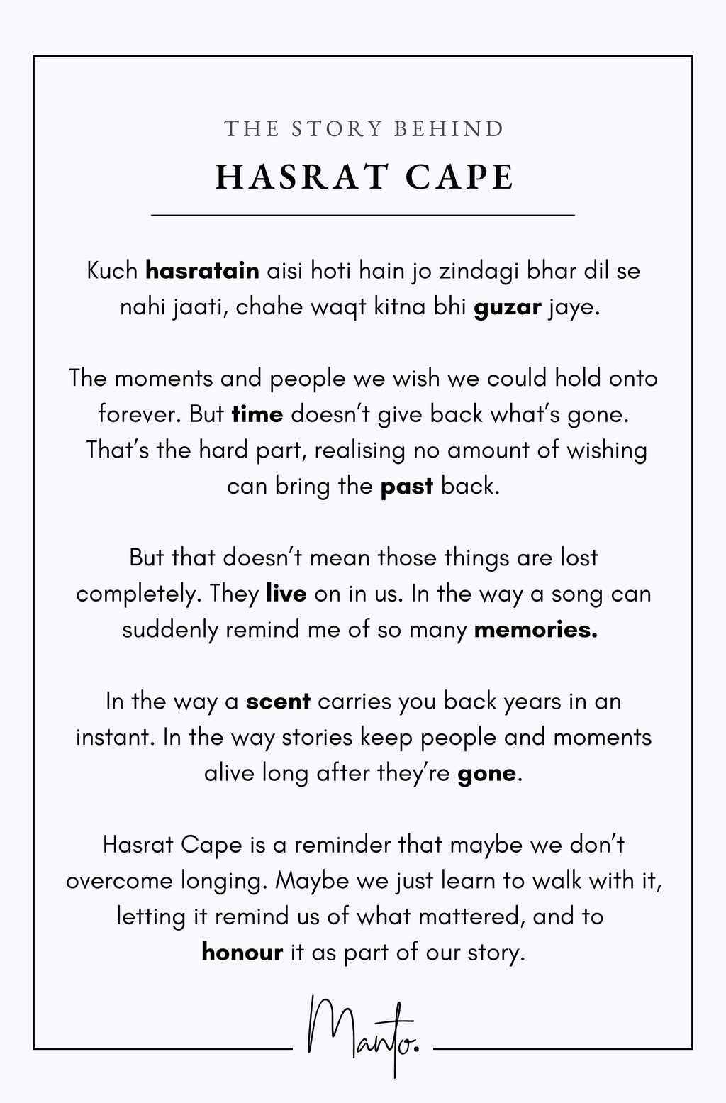 Design Philosophy of Hasrat Cape