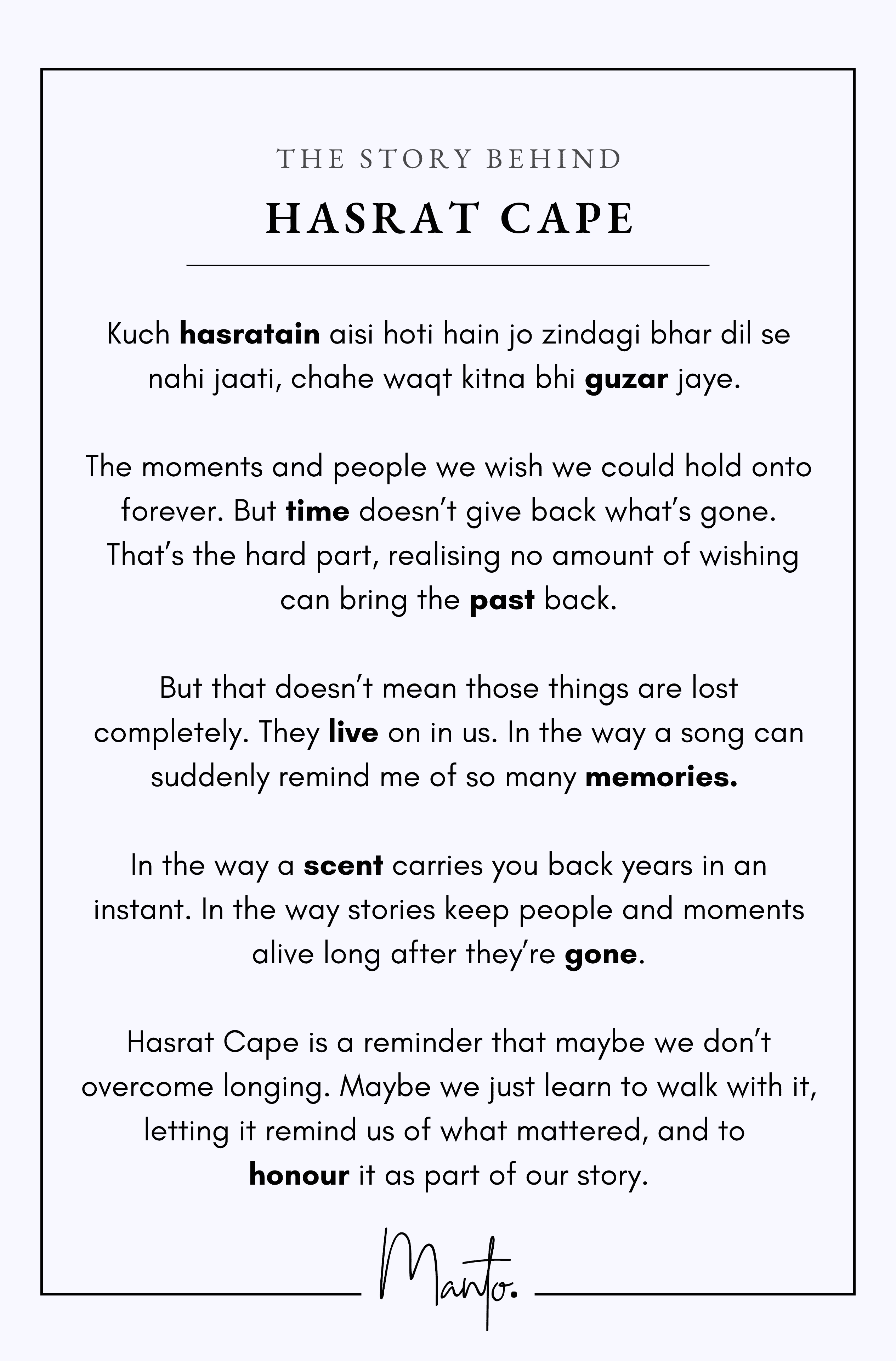 Design Philosophy of Hasrat Cape