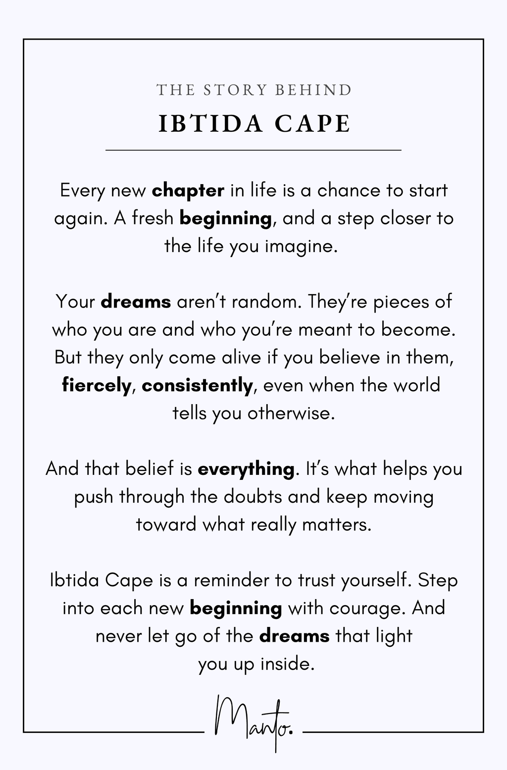 Design Philosophy of Ibtida Cape