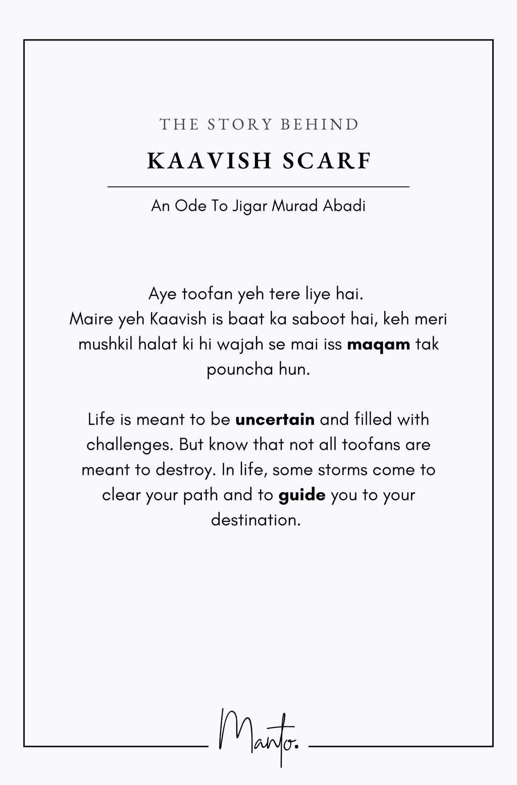 Design Philosophy of Kaavish Scarf