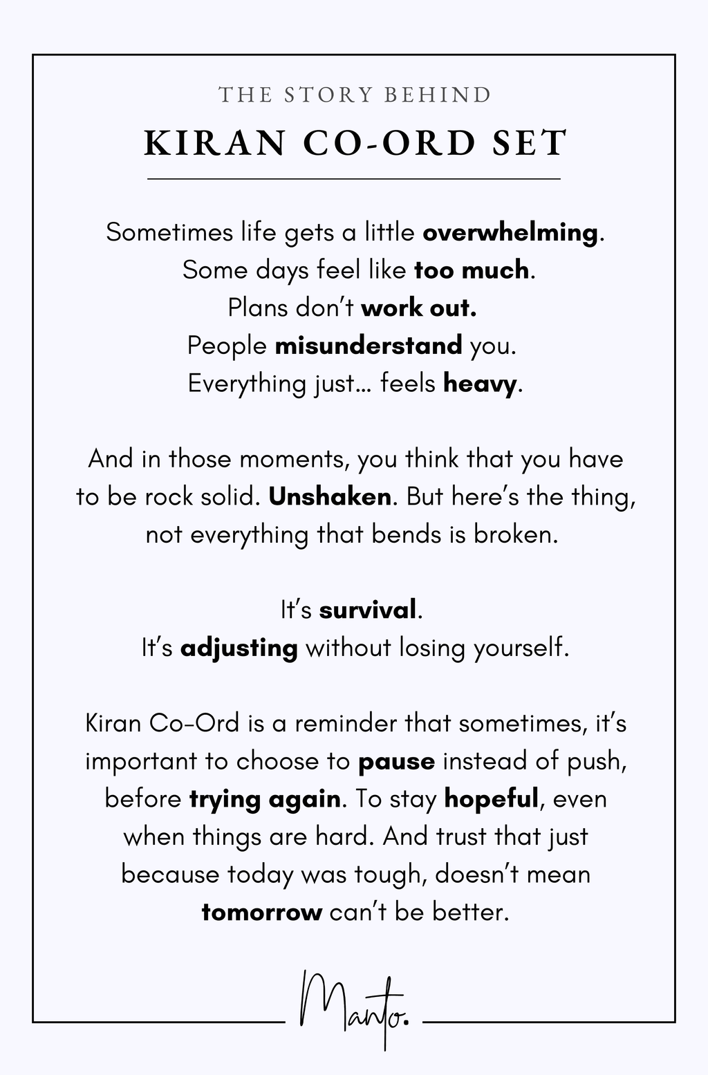 Text-based image with design philosophy on a white background