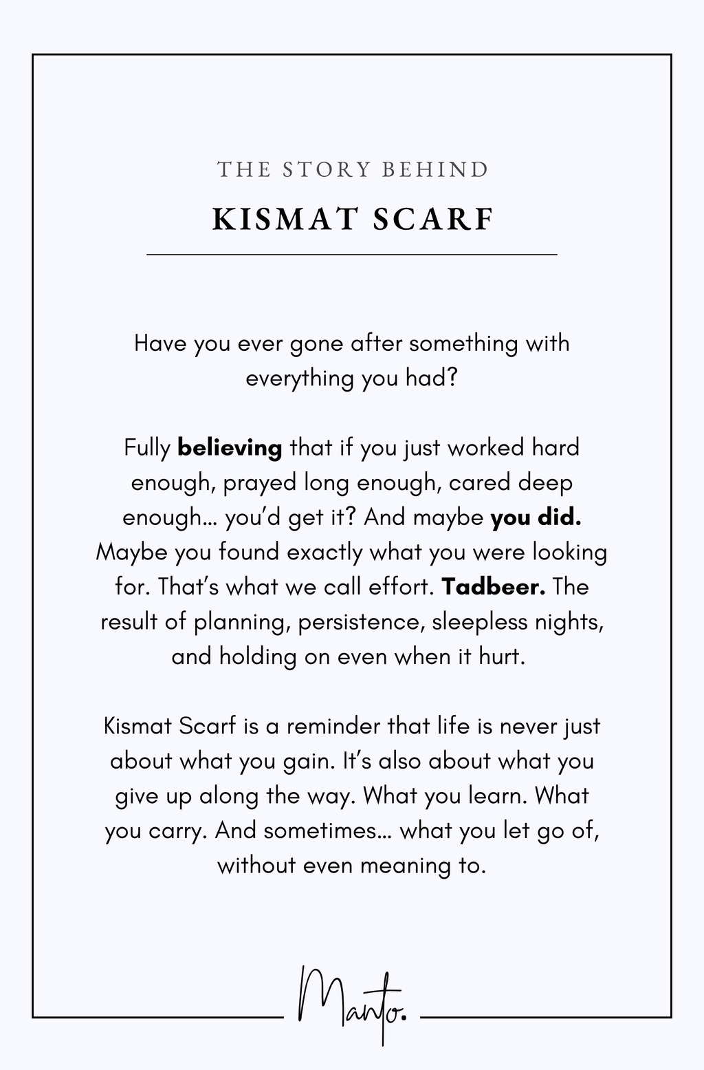 Design Philosophy of Kismat Scarf
