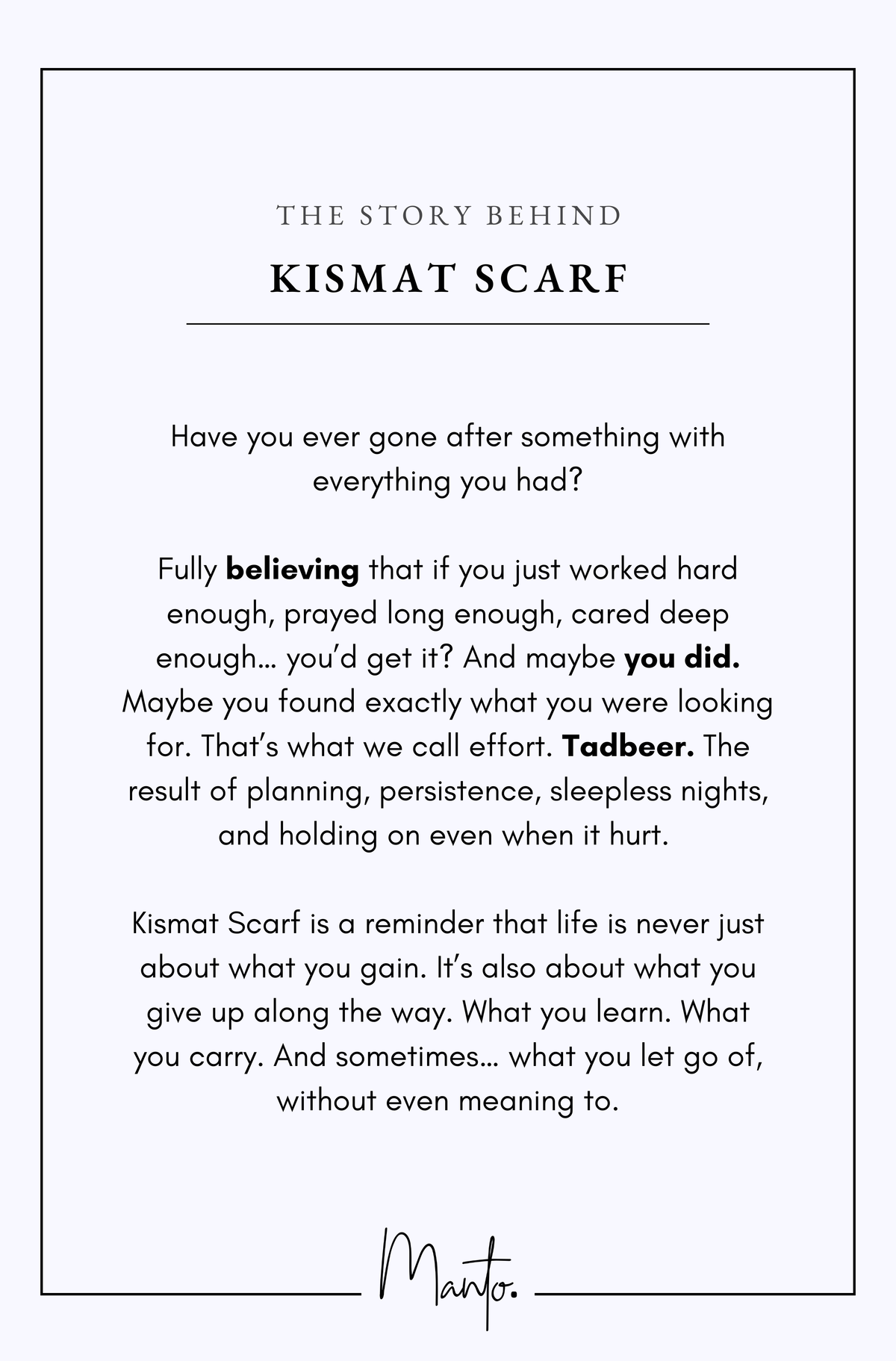 Design Philosophy of Kismat Scarf
