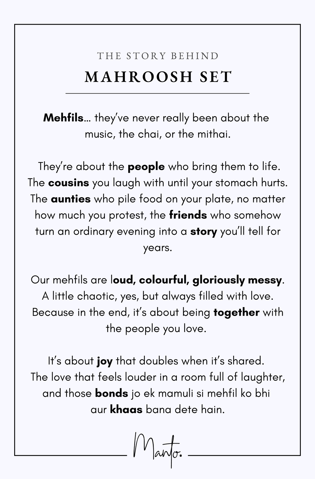 Design Philosophy of Mahroosh Set