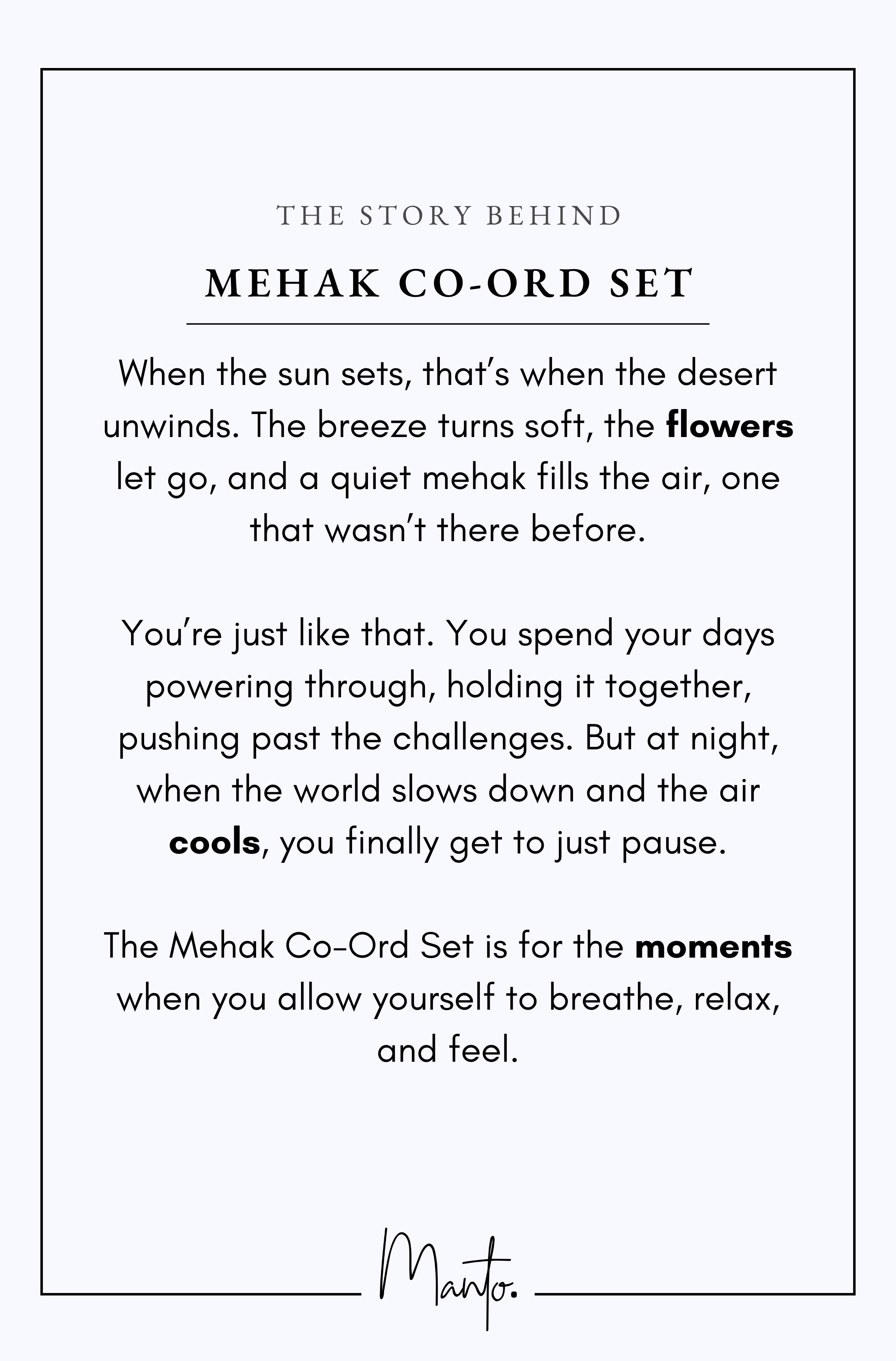 Design Philosophy of Mehak Coord