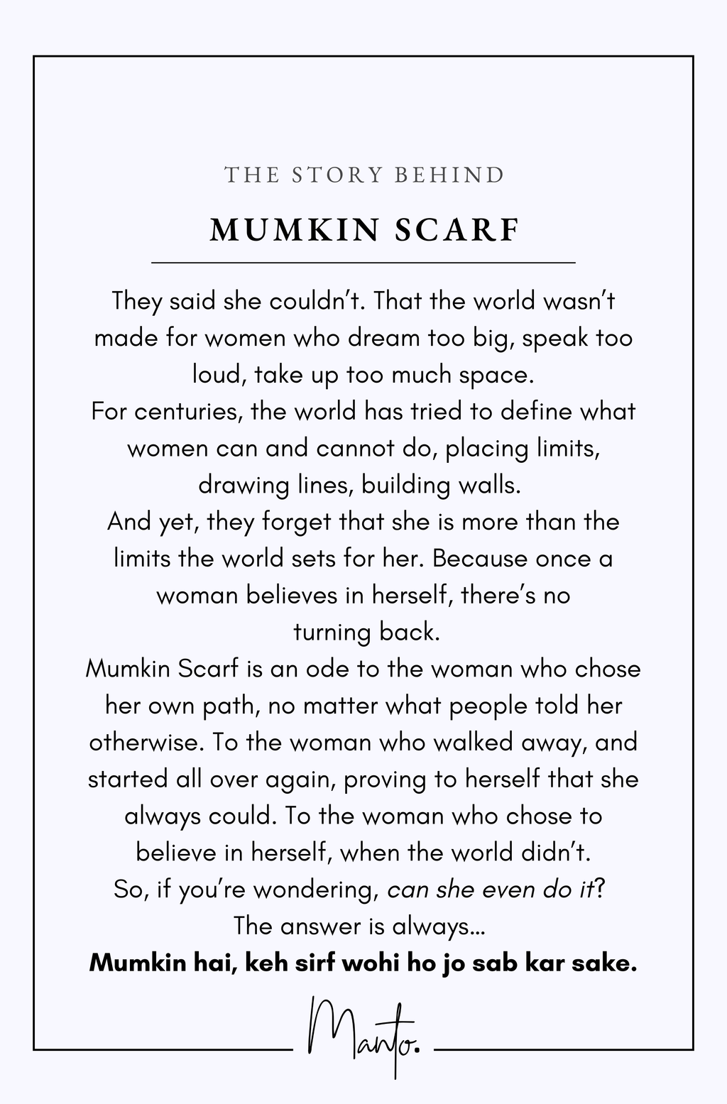 Design Philosophy of Mumkin Scarf