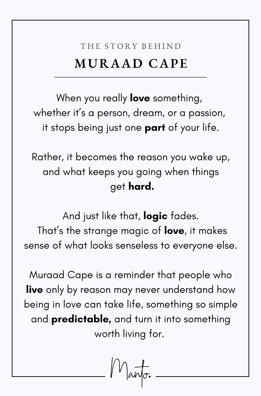 Design Philosophy of Muraad Cape