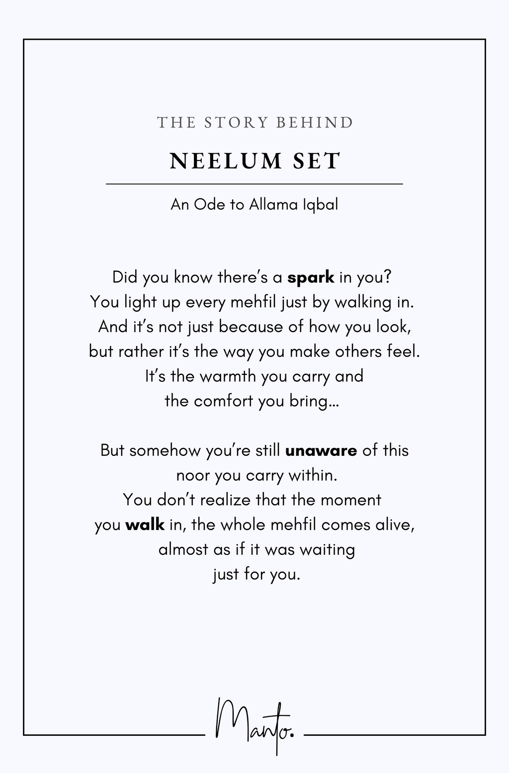 Design Philosophy of Neelum Set