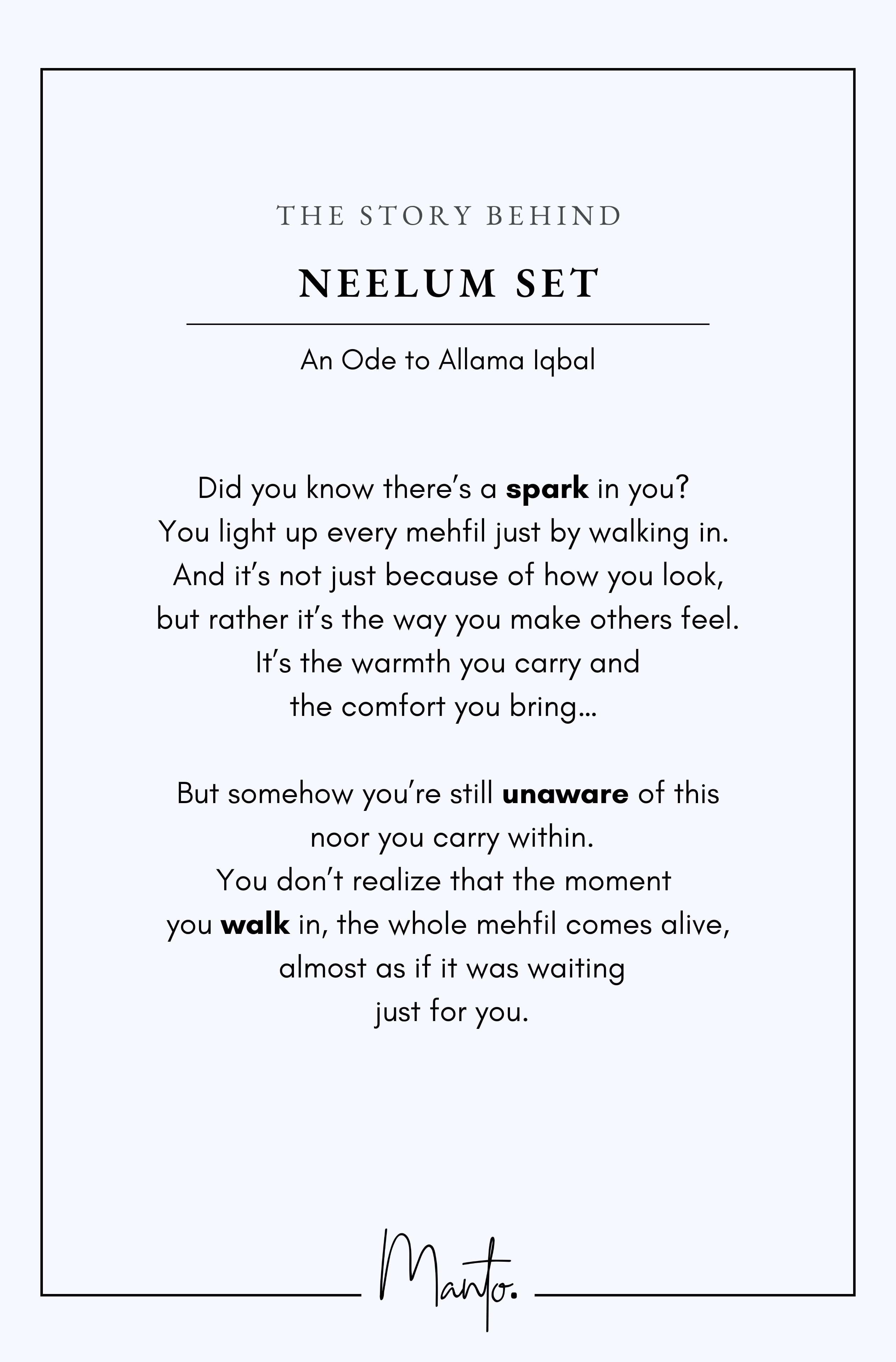 Design Philosophy of Neelum Set