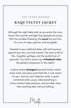 Design Philosophy of Raqs Velvet Jacket