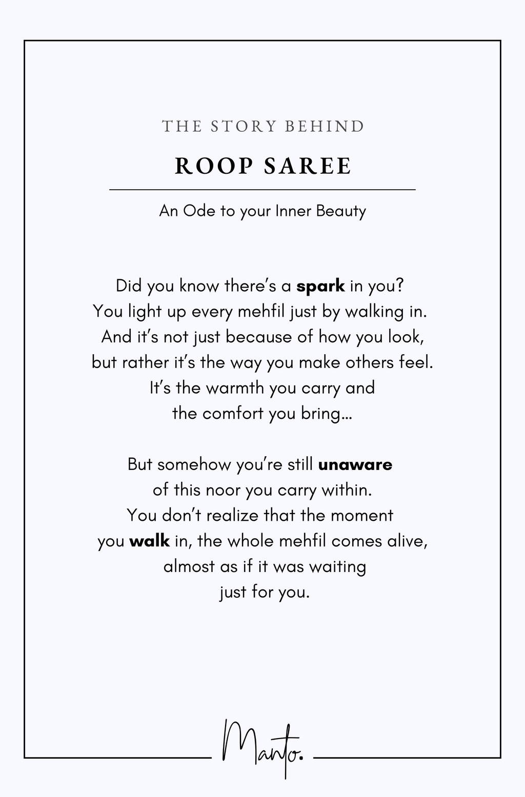 Design Philosophy of Roop Saree