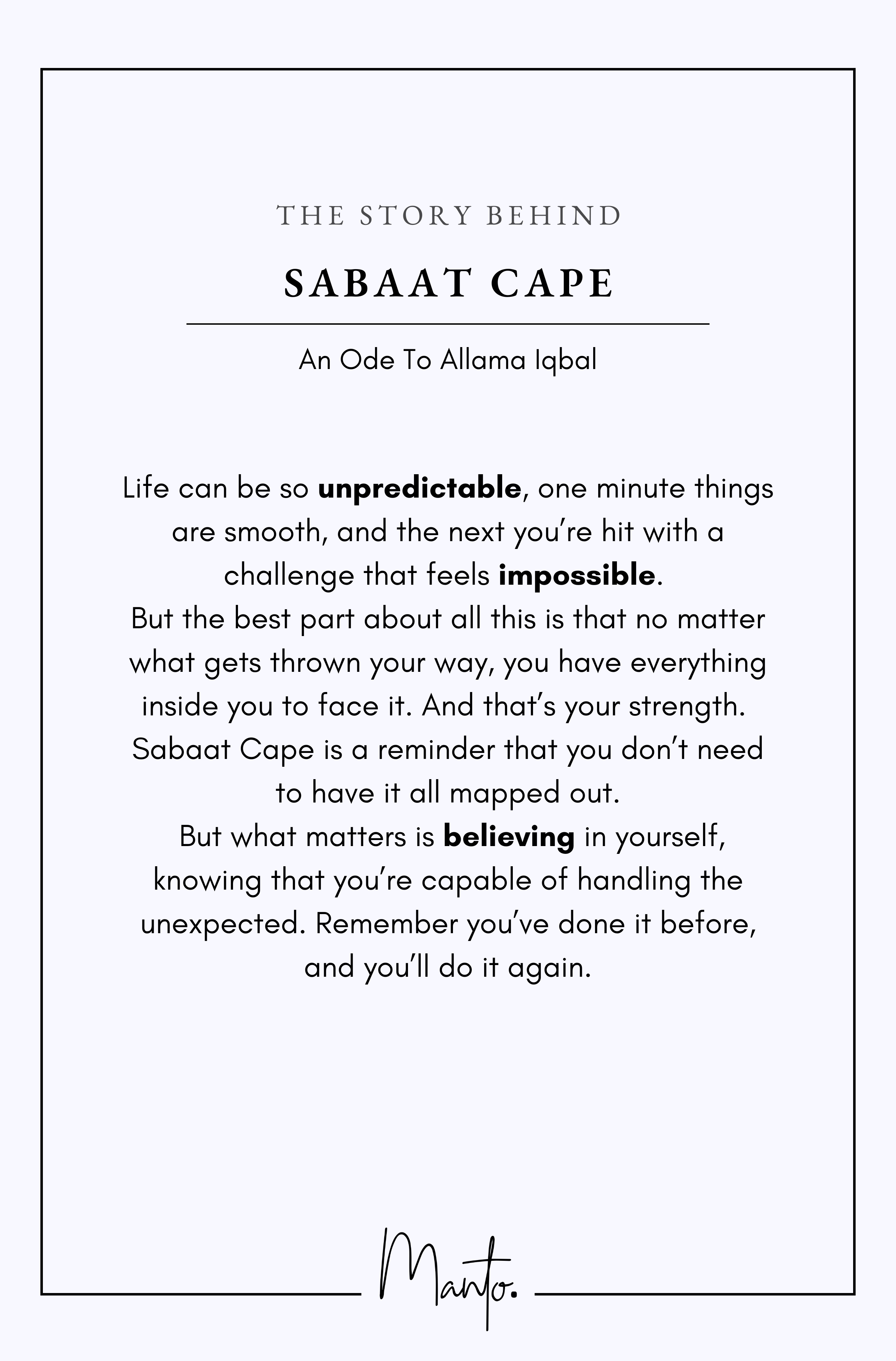 Sabaat (স্থায়িত্ব) Cape - Beige & Black