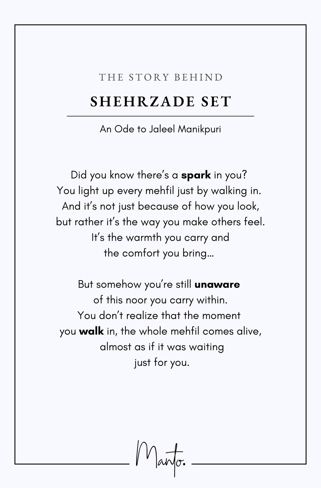 Design Philosophy of Shehrzade Set