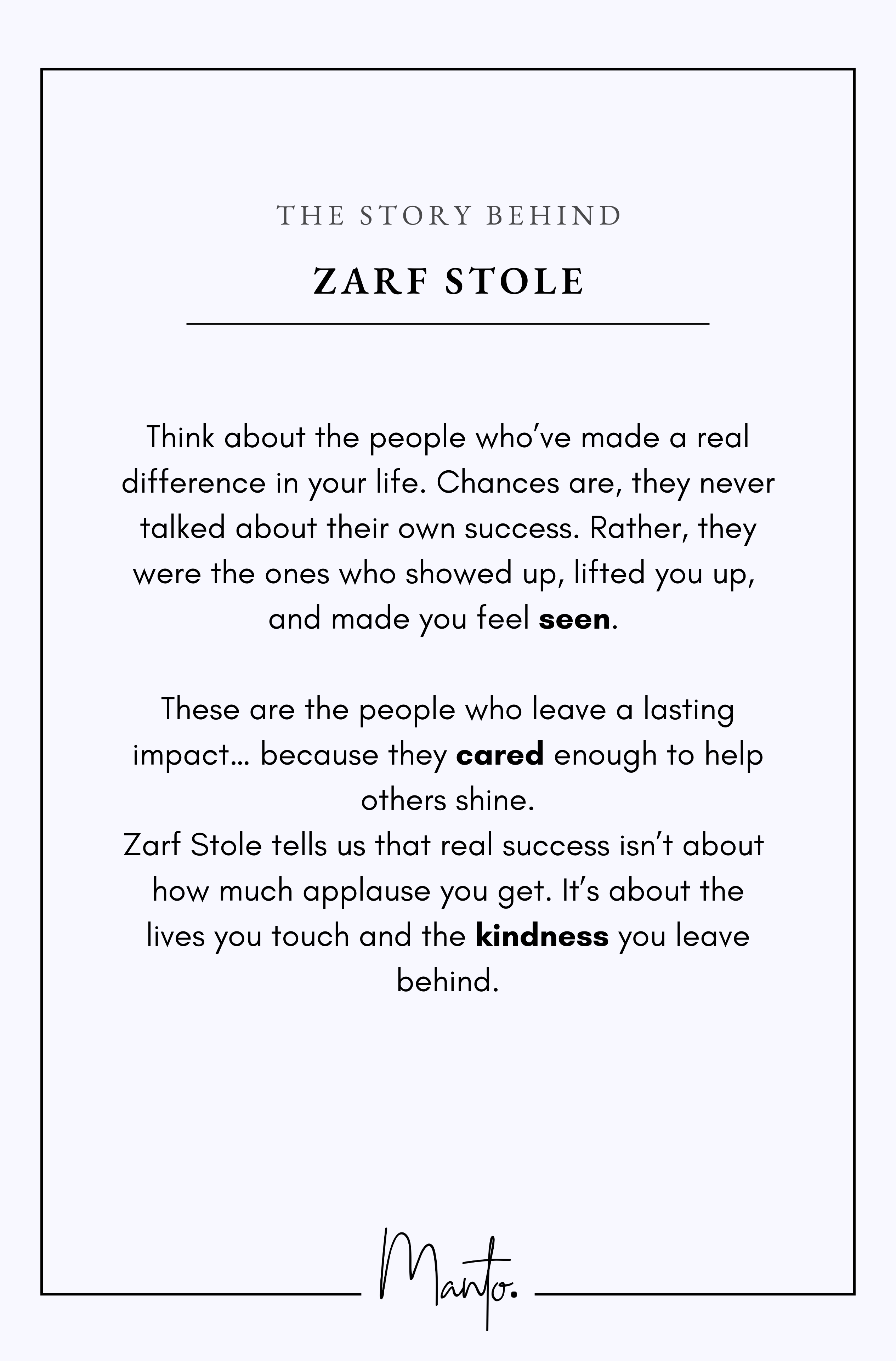 Design Philosophy of Zarf Stole