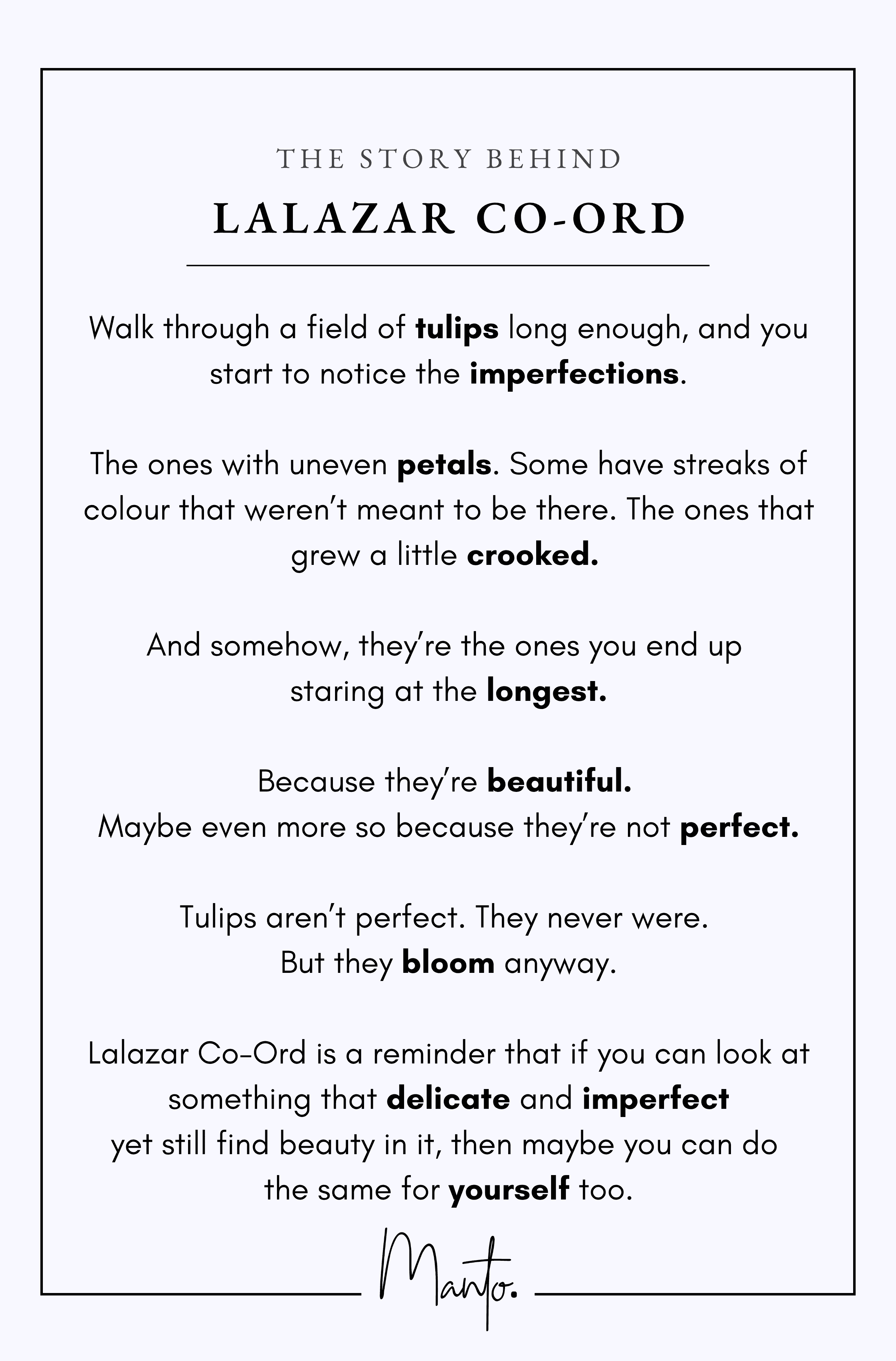 Design Philosophy of Lalazar Co-Ord